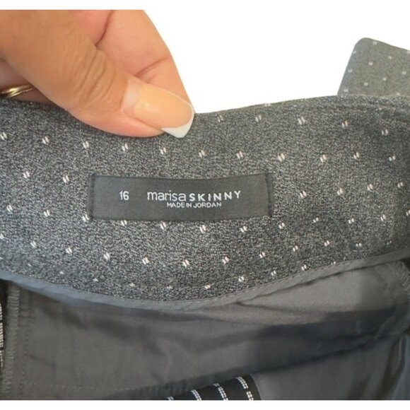 LOFT Plus Women Marisa Skinny Pants SZ 16 Gray Dotted Pattern Stretchy  Slim Fit - Picture 3 of 14